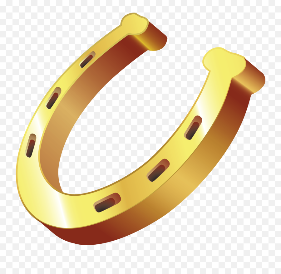 Gold Horseshoe Clipart - Transparent Lucky Horseshoe Emoji,Horseshoe Clipart
