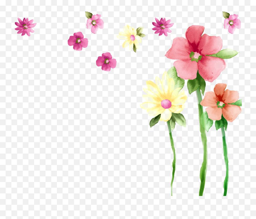 Library Of Spring Flower Watercolor Graphic Library Library - Transparent Watercolor Spring Flower Emoji,Spring Flowers Clipart