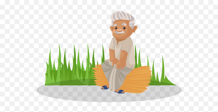 Farmer Sitting In Farm Illustration - Indian Farmer Vector Emoji,Farmer Png