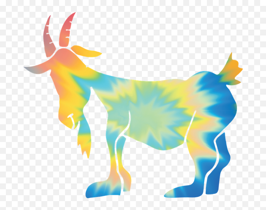 Goat Usa Stickers Tye Dye Clipart - Animal Figure Emoji,Tie Dye Clipart
