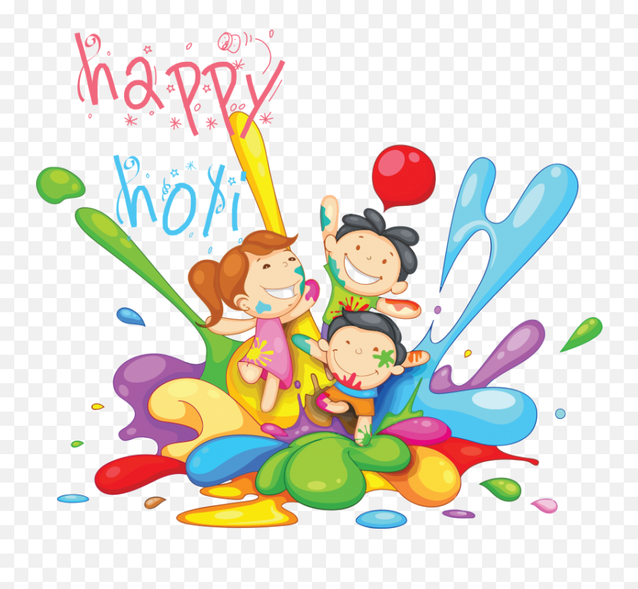 Holi Png Kids Celebrating - Png 7800 Free Png Images Emoji,Kids Playing Png