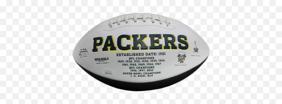 Chuck Mercein Green Bay Packers Autographed Full Size Logo Football Jsa Ice Bowl Inscription Emoji,Green Bay Packers Logo Picture