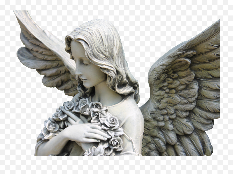 Stone Sculpture Of An Angel With A Floral Wreath Free Image Emoji,Flower Wreath Png