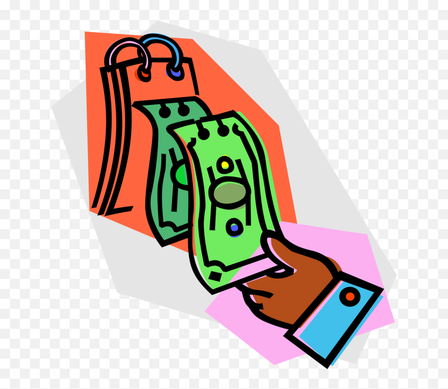 Vector Illustration Of Dollar Bill Cash Paper Money Clipart - Sketch Emoji,Dollar Bill Clipart