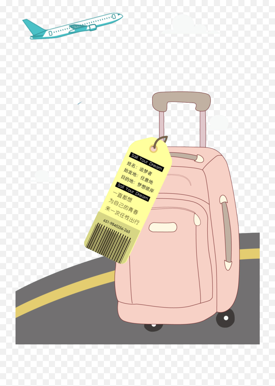 Airplane Suitcase Aircraft Elements Cartoon Free Hq Image - Cartoon Suitcase Png Emoji,Luggage Clipart