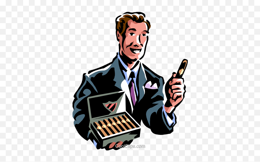 Man Offering A Cigar Royalty Free Vector Clip Art - Offering A Cigar Emoji,Cigar Clipart