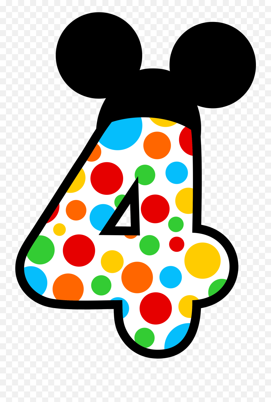 Mickey Mouse Number 3 Clipart Png Image - Numero 4 Mickey Png Emoji,3 Clipart