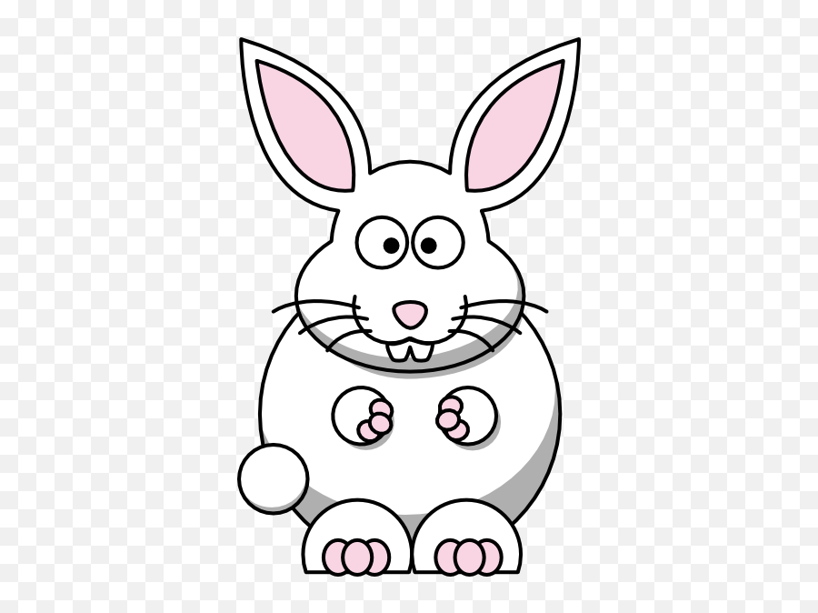 Rabbit Bunny White Clip Art At Clker - Black And White Easter Bunny Clipart Free Emoji,Bunny Clipart Black And White