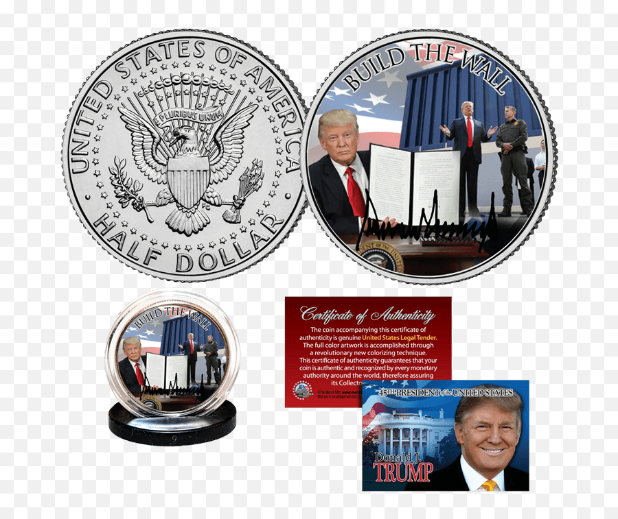 Free Trump Coins - Free Trump Gear 2020 Half Dollar Emoji,Trump Space Force Logo