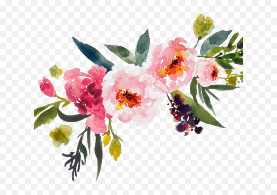Watercolor Clipart Flowers Bouquet Png - Transparent Flower Clip Art Emoji,Transparent Watercolor