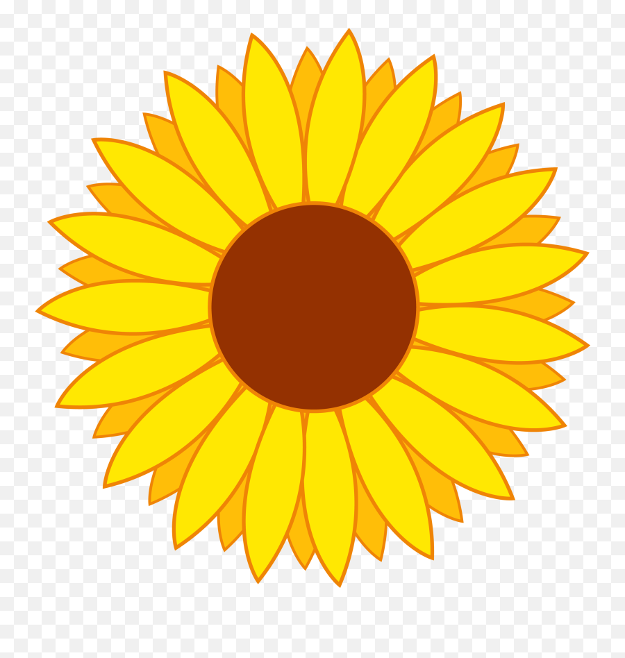 Transparent Background Simple Sunflower Clipart - Clip Art Sun Flowers In Vector Emoji,Sunflower Clipart