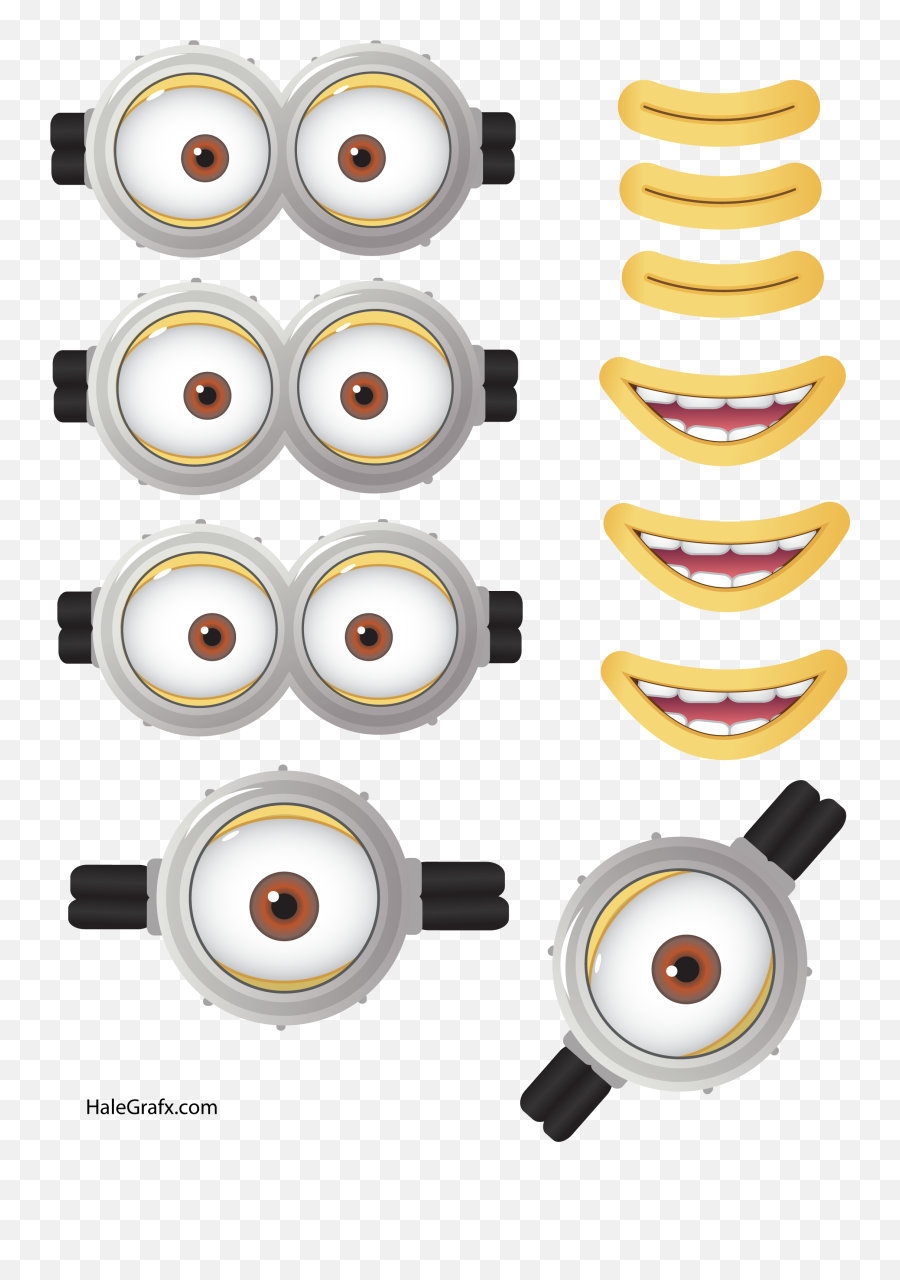 Partyummy Printable Minion Visage Jaune Faces Yellow Emoji,Eyes And Mouth Clipart
