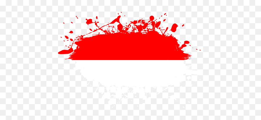 Vector Country Flag Of Indonesia - Ink Splat Vector World Emoji,White Paint Splash Png