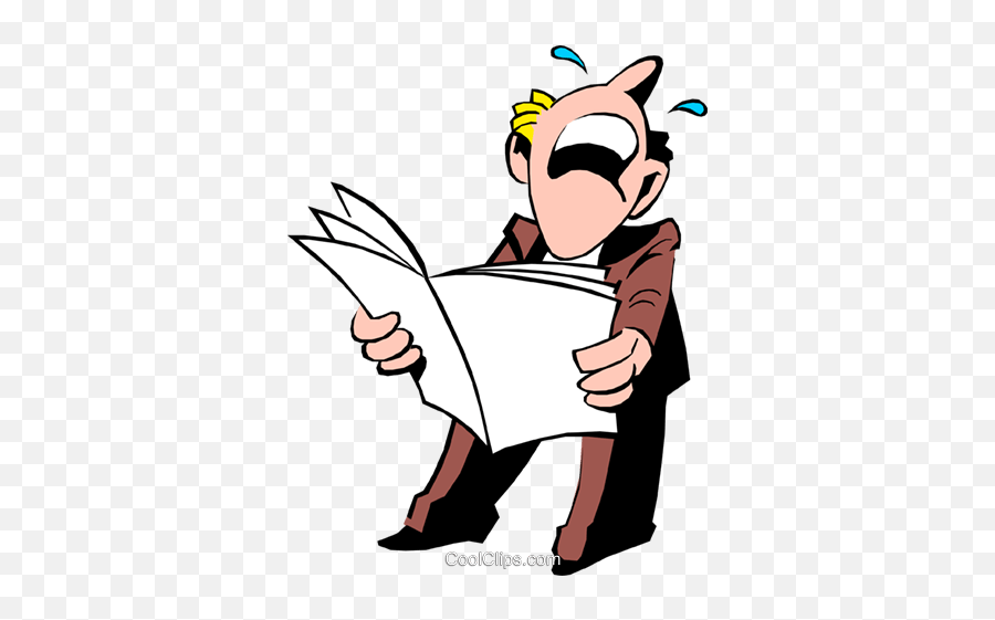 Cartoon Man Reading Papers Royalty Free Vector Clip Art Emoji,Person Reading Png