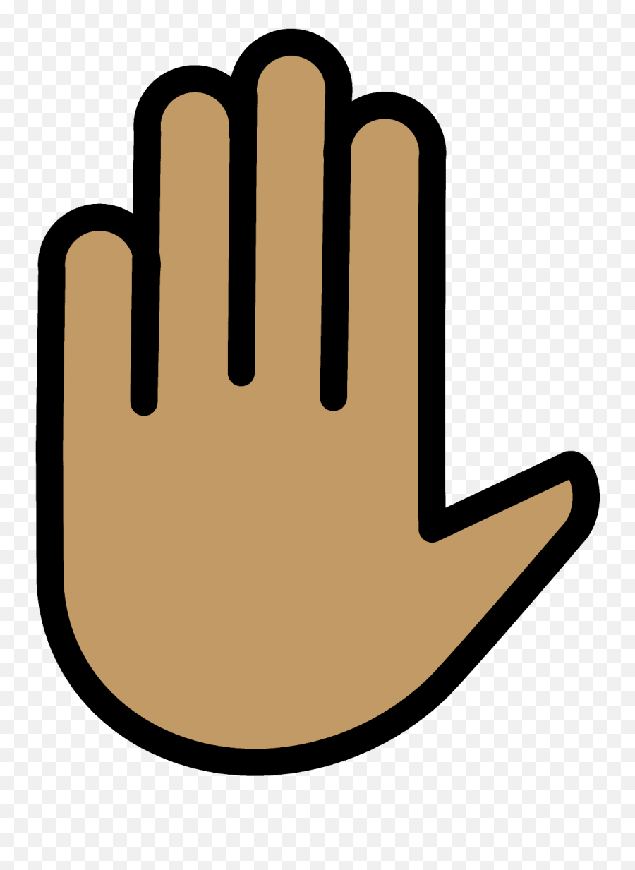 Raised Hand Emoji Clipart - Human Skin Color,Hand Clipart
