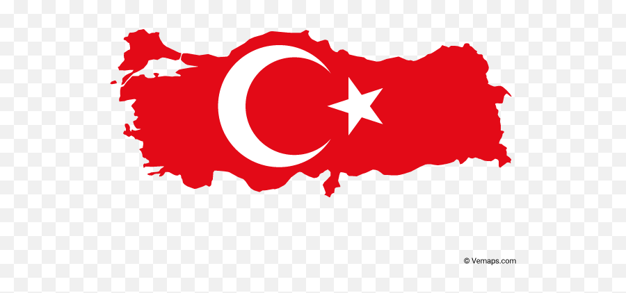 Flag Map Of Turkey Free Vector Maps Turkey Flag Turkish - High Resolution Turkish Flag Emoji,Vietnam Flag Png