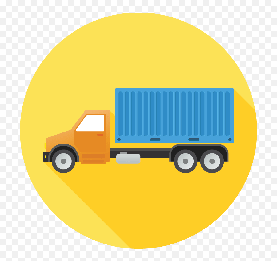 Flat Truck Icon - Truck Round Icon Png Transparent Cartoon Truck Icon Round Transparent Emoji,Truck Icon Png
