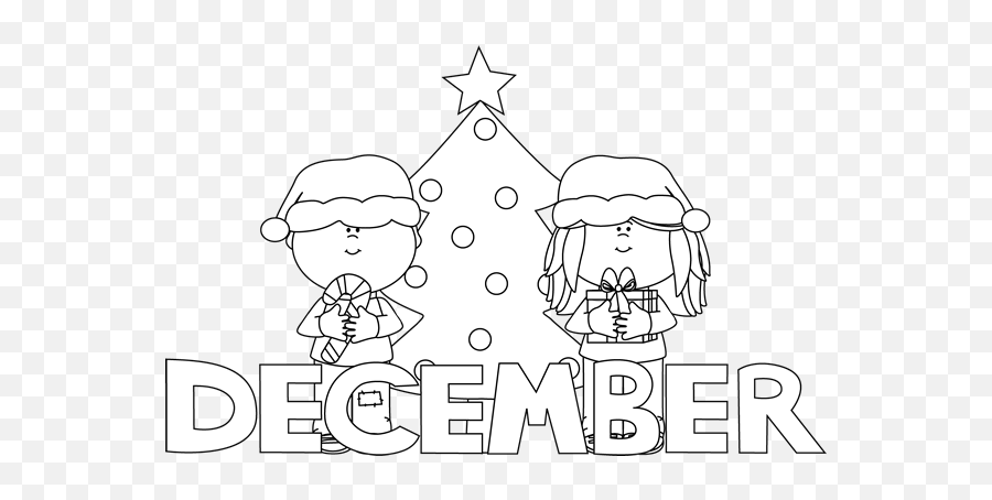 Clipart December Black And White - December Clipart Black And White Emoji,December Clipart