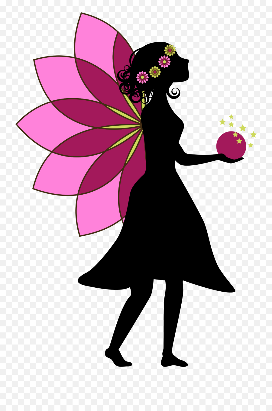 Silhouette Of The Fairy With Purple Wings Clipart - Reprogramar Tu Mente Para La Abundancia Emoji,Wings Clipart