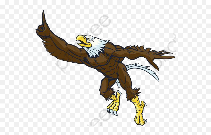 Eagle Png Image - Eagle Png Cartoon Eagle Running Clipart Muscular Eagle Emoji,Eagle Png