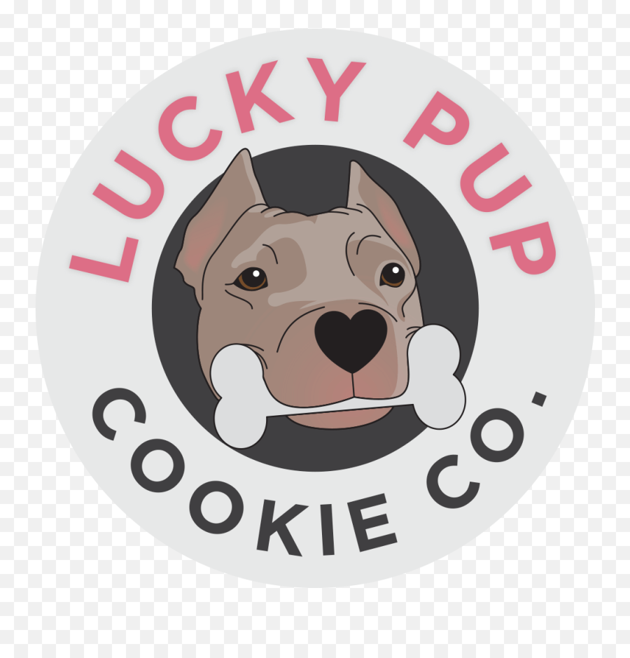 Lucky Pup Logo Emoji,Pink Dog Logo