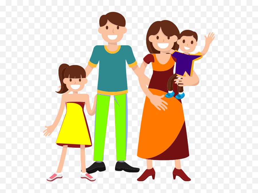 Happy Family With Kids - Transparent Family Clipart Png Emoji,Friends And Family Clipart