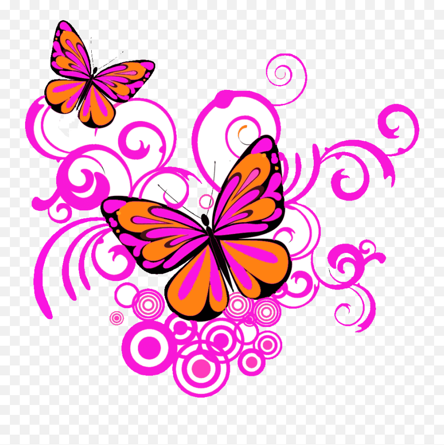 Butterfly Corner Designs Png Clipart Clip Art - Pink Emoji,Butterflies And Flowers Clipart