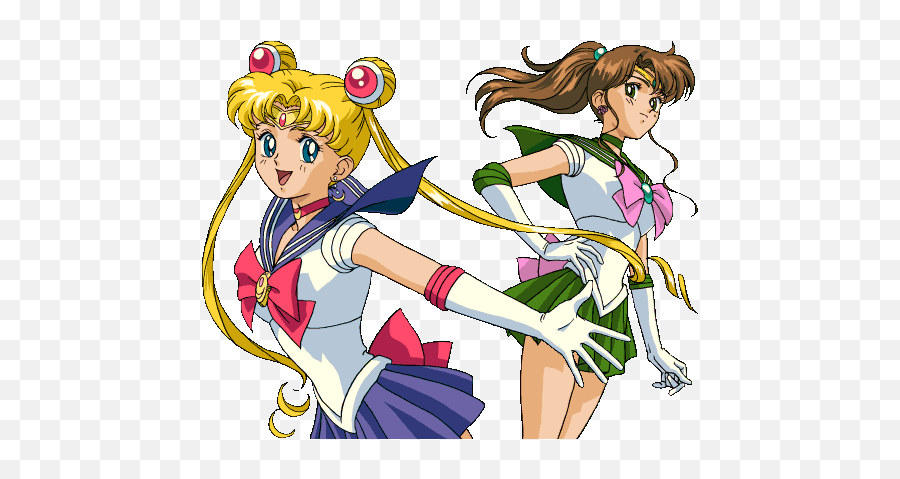 Pretty Soldier Sailor Moon - Sailor Moon And Sailor Jupiter Together Emoji,Sailor Moon Png