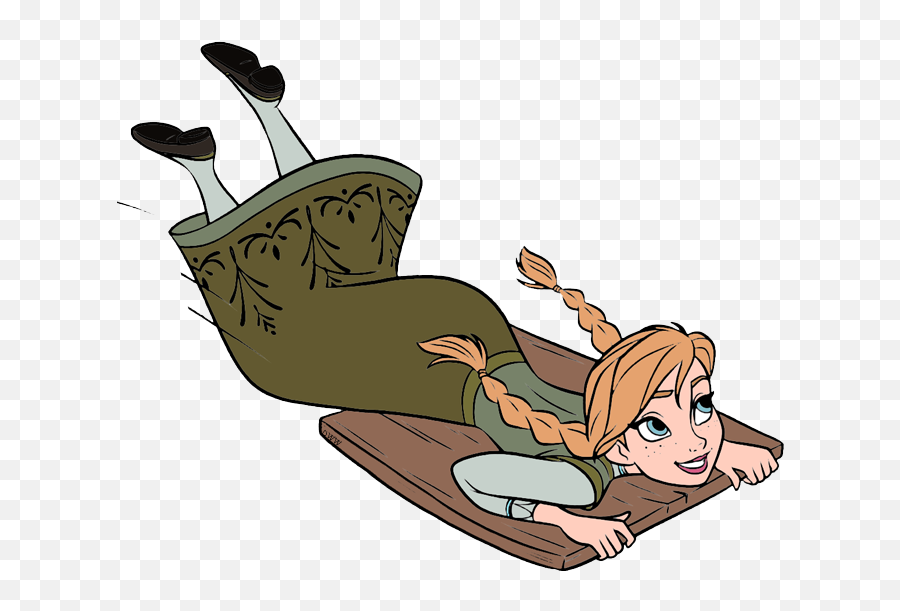 Anna Sledding - Fictional Character Emoji,Sledding Clipart