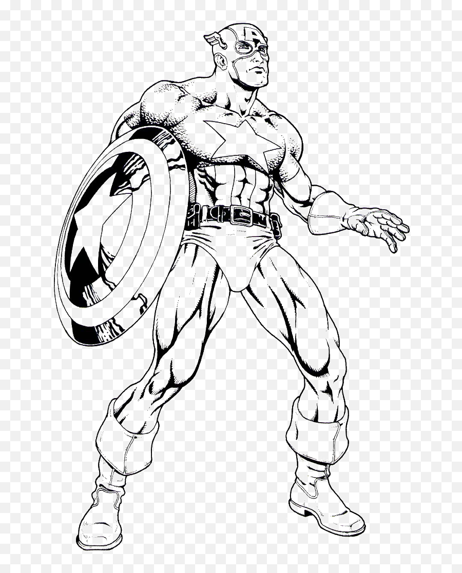 The Captain Americas Confusion Once Coloring For Kids - Clip Captain America Draw Kids Emoji,Captain America Clipart
