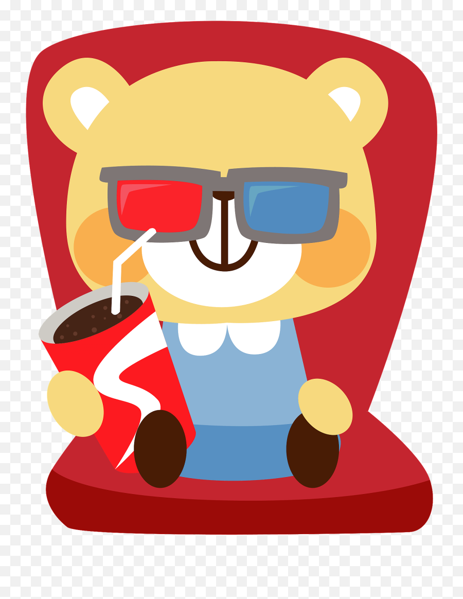 Bear Is Watching A Movie Clipart - Happy Emoji,Movie Clipart