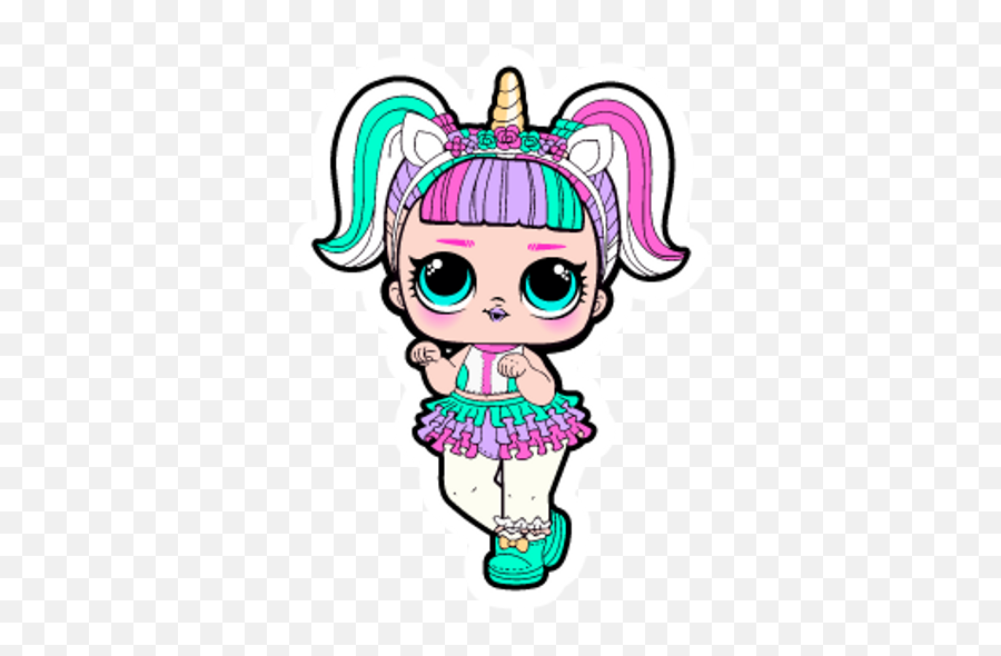 Lol Doll Unicorn Sticker - Lol Doll Sticker Emoji,Lol Doll Logo