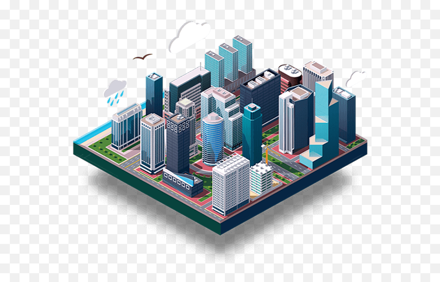 Download Hd Office Clipart Commercial Building - Isometric City Isometric Vector Emoji,Office Com Clipart