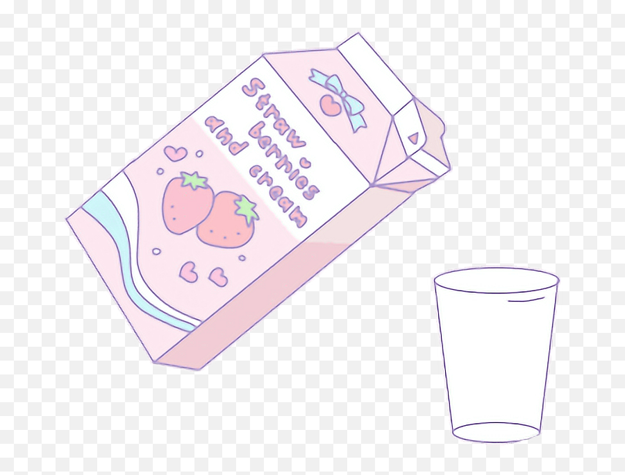 Download Strawberry Strawberrymilk Aesthetic Pastel - Aesthetic Milk Transparent Png Emoji,Milk Transparent Background