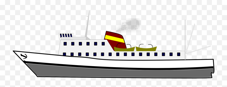 Steam Ship Clipart - Desenho Barco Transporte Passageiros Emoji,Titanic Clipart
