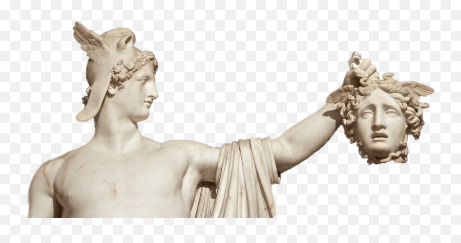 Perseus Holding Medusas Head White Emoji,Marble Background Png
