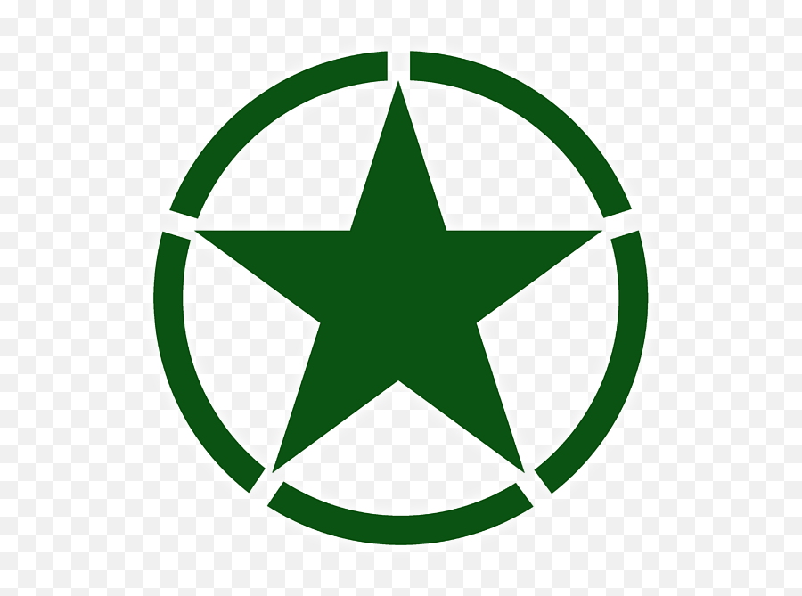Army Star Circle Roundel Jeep War Emoji,Army Star Png