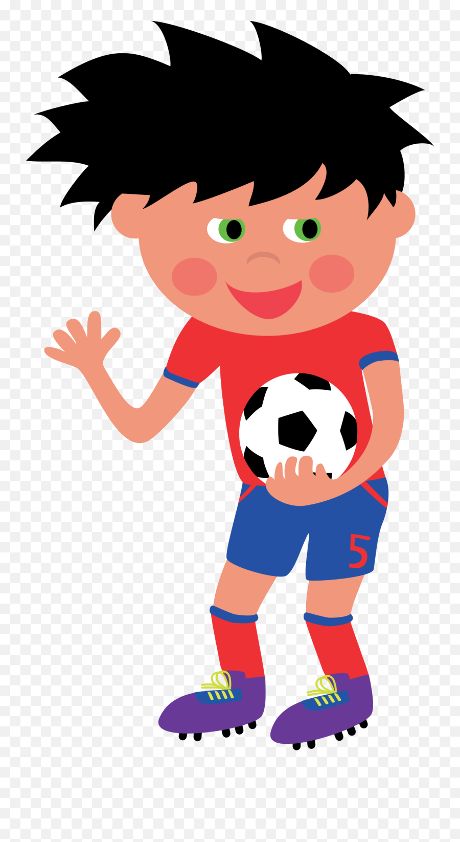 Download Kid Football Player Clipart - Football Boy Kid Clipart Emoji,Football Player Clipart