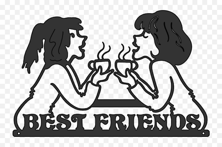 Friendship Clipart Besty Friendship - Friendship Best Friends Clipart Black And White Emoji,Friendship Clipart