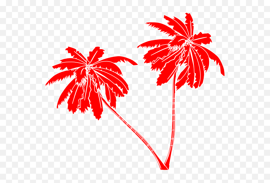 Red And White Palm Trees Clip Art At Clkercom - Vector Clip Red Palm Tree Design Emoji,Palm Tree Clipart