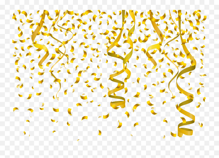 Confetti Png - Gold Birthday Ribbon Png Emoji,Confetti Png