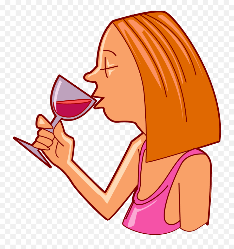 Sipping Wine - Woman Drinking Clipart Emoji,Wine Clipart