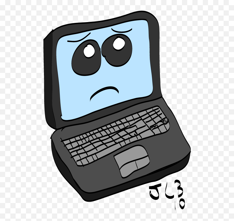Download Computers Clipart Cartoon - Cartoon Computer Sad Cartoon Computer Sad Face Emoji,Sad Face Png
