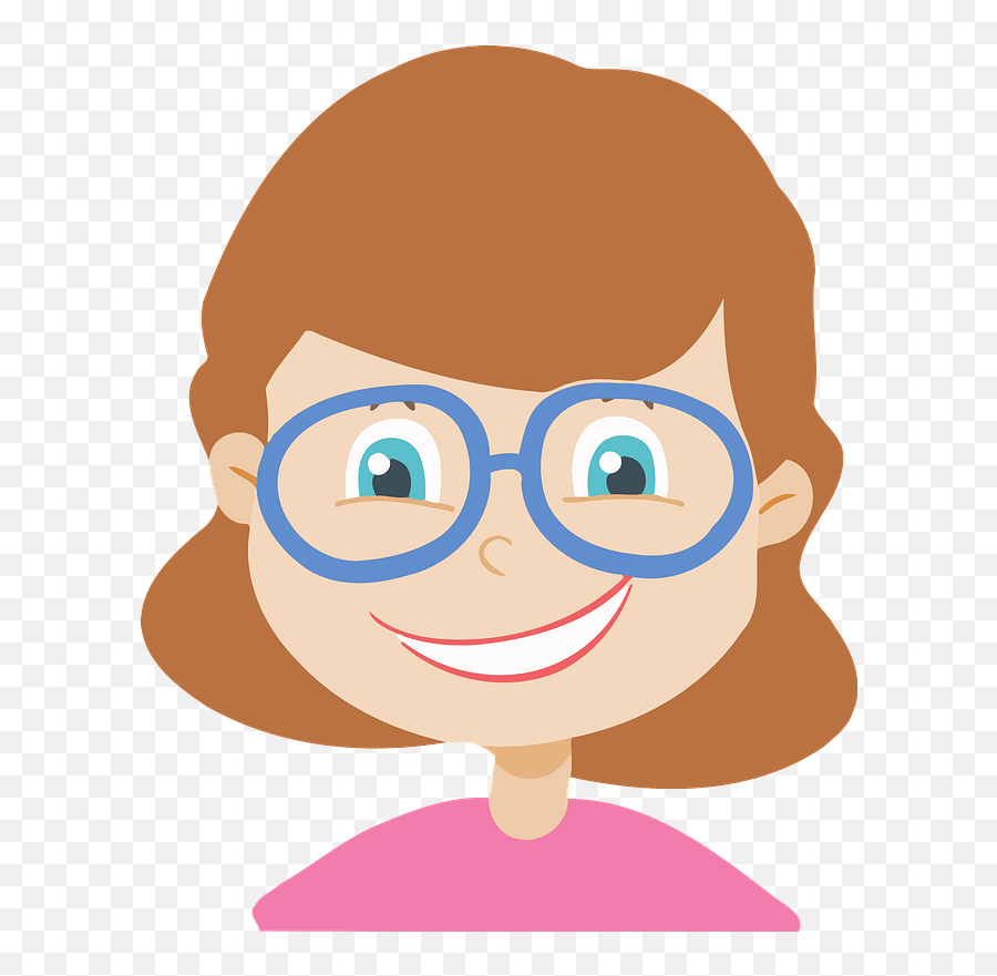 Happy Girl With Glasses Clipart - Face With Glasses Clipart Emoji,Glasses Clipart