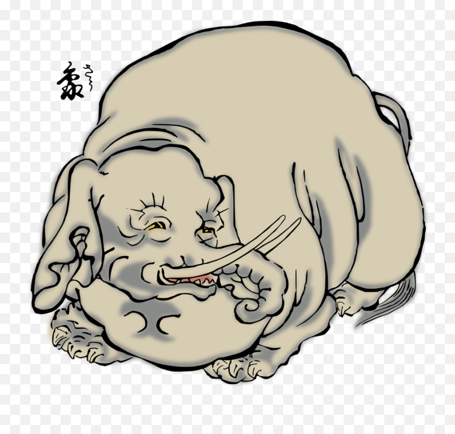 Fat Elephant Clip Art Drawing Free Image - Cartoon Fat Elephant Emoji,Elephant Silhouette Clipart