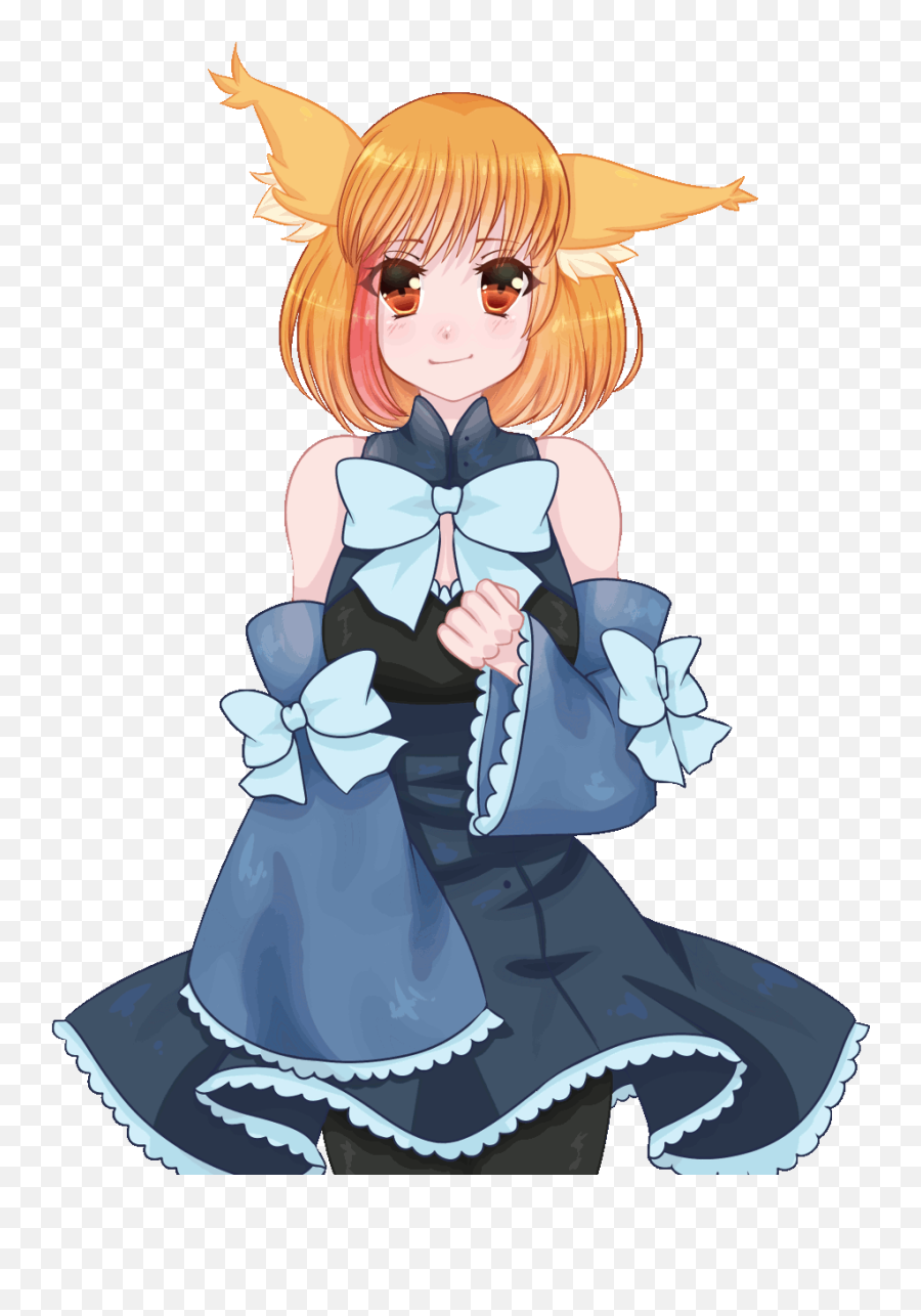 Fox Girl - Anime Girl Blue Gif Transparent Emoji,Anime Girl Gif Transparent