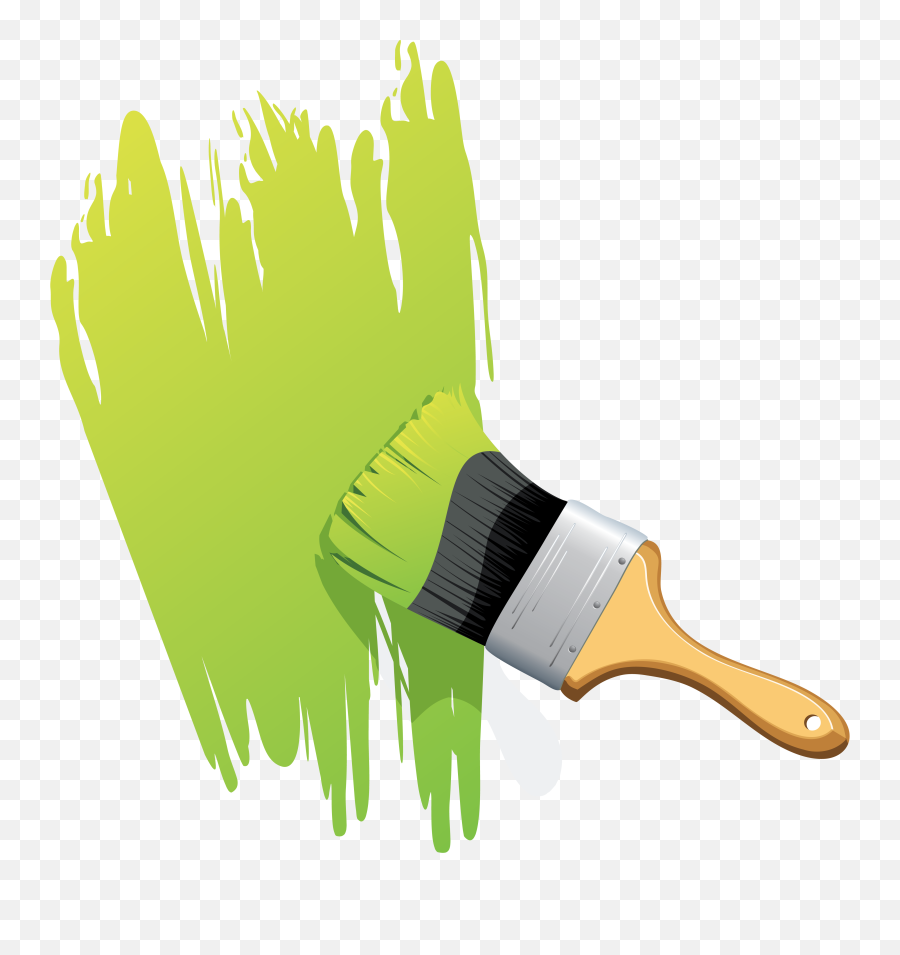 Green Paint Brush Free Clipart Download - Paint Brush Png Emoji,Paint Clipart