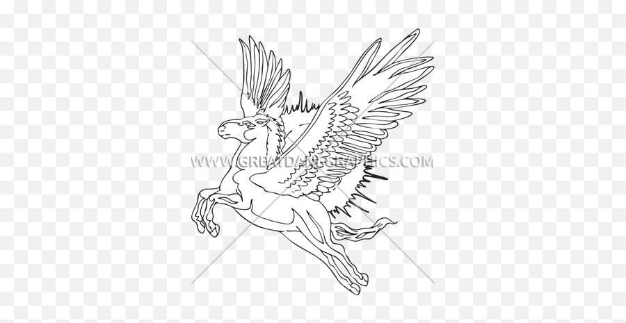 Winged Horse Production Ready Artwork For T - Shirt Printing Emoji,Winged Horse Logo