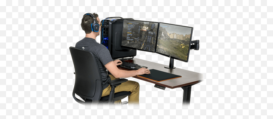 17 Computer Desks That Are Great For Gaming - Gaming Chair Pro Emoji,Computer Desk Png
