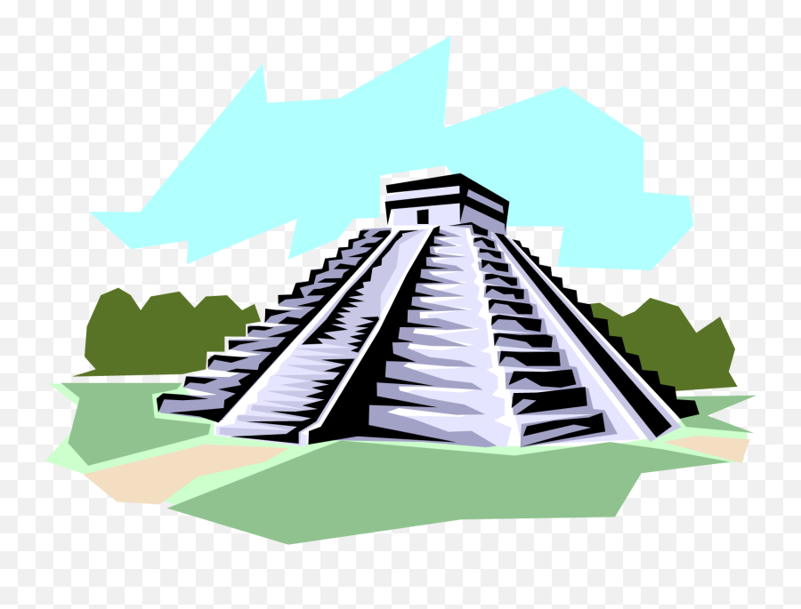 Pyramid Clipart Mayan Temple - Chichen Itza Mayan Pyramid Aztec Pyramids Illustration Emoji,Pyramid Clipart